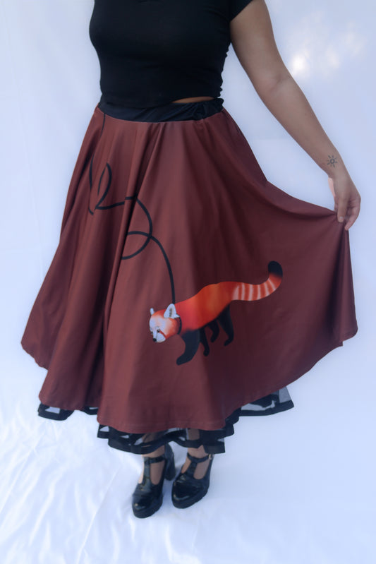 Red Panda Poodle Skirt