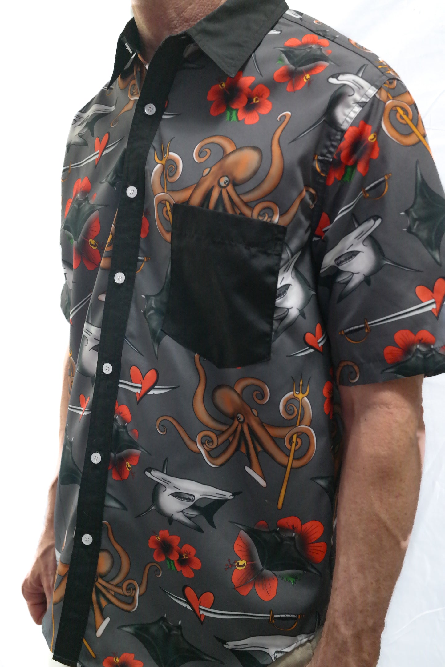 Tattoo Fish Pocket Shirt