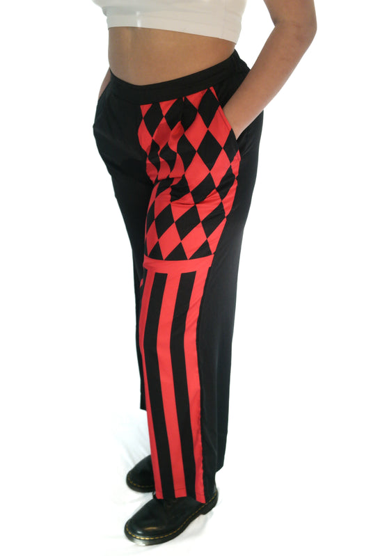 Red and Black Jester Trousers