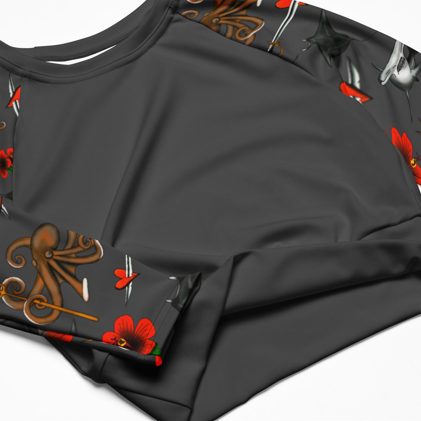 Tattoo Fish Cropped Rash Guard